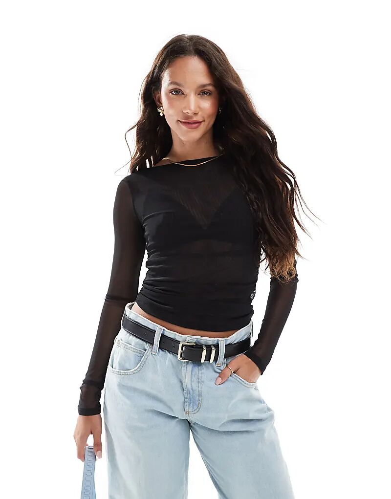

Топ Cotton On Ashley Mesh с длинными рукавами, черный Cotton On