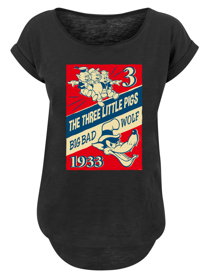 

Удлиненная футболка Три поросенка черного цвета F4NT4STIC, Черный, Удлиненная футболка Три поросенка черного цвета F4NT4STIC