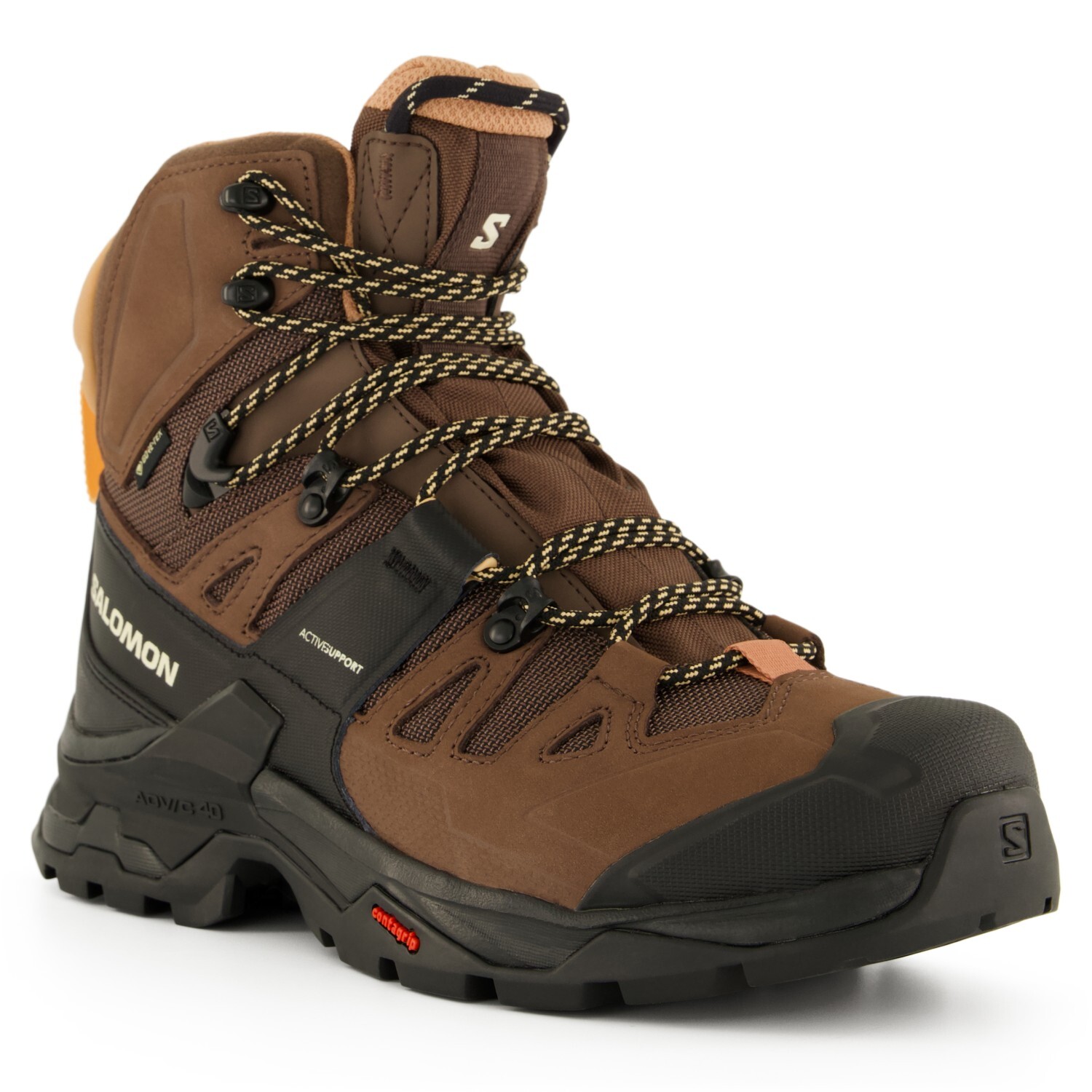 Ботинки женские Salomon Women's Quest 4 GTX для туризма, коричневый/черный — фото 2
