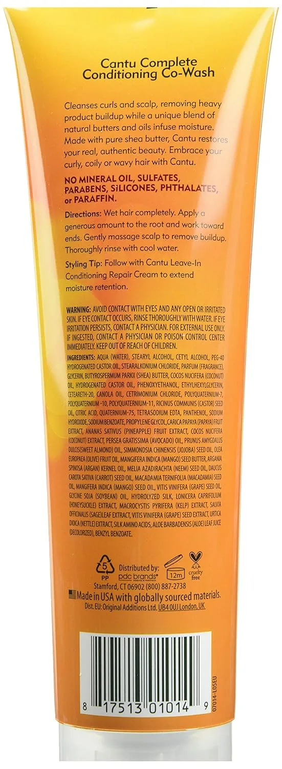 Кондиционер для волос Cantu Shea Butter for Natural Hair Complete Conditioning Co-Wash, 10 унций (280 мл). 283.50 г (.), Orange — фото 3