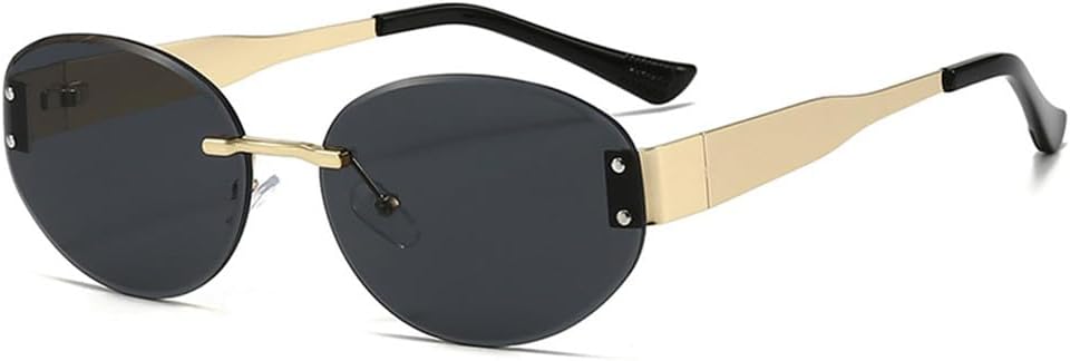 

Солнцезащитные очки UV400 с защитой от УФ-излучения - овальные без оправы в стиле металлик-панк, подходят для женщин и мужчин, для бега и занятий спортом на открытом воздухе generic, 15509-c1