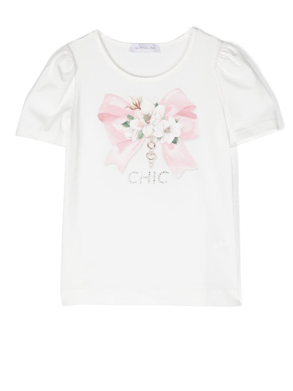 

Футболка с декором Chic Monnalisa, белый