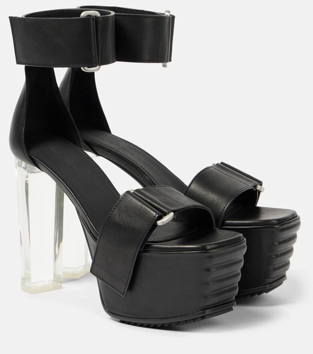 Кожаные сандалии на платформе Rick Owens, черный