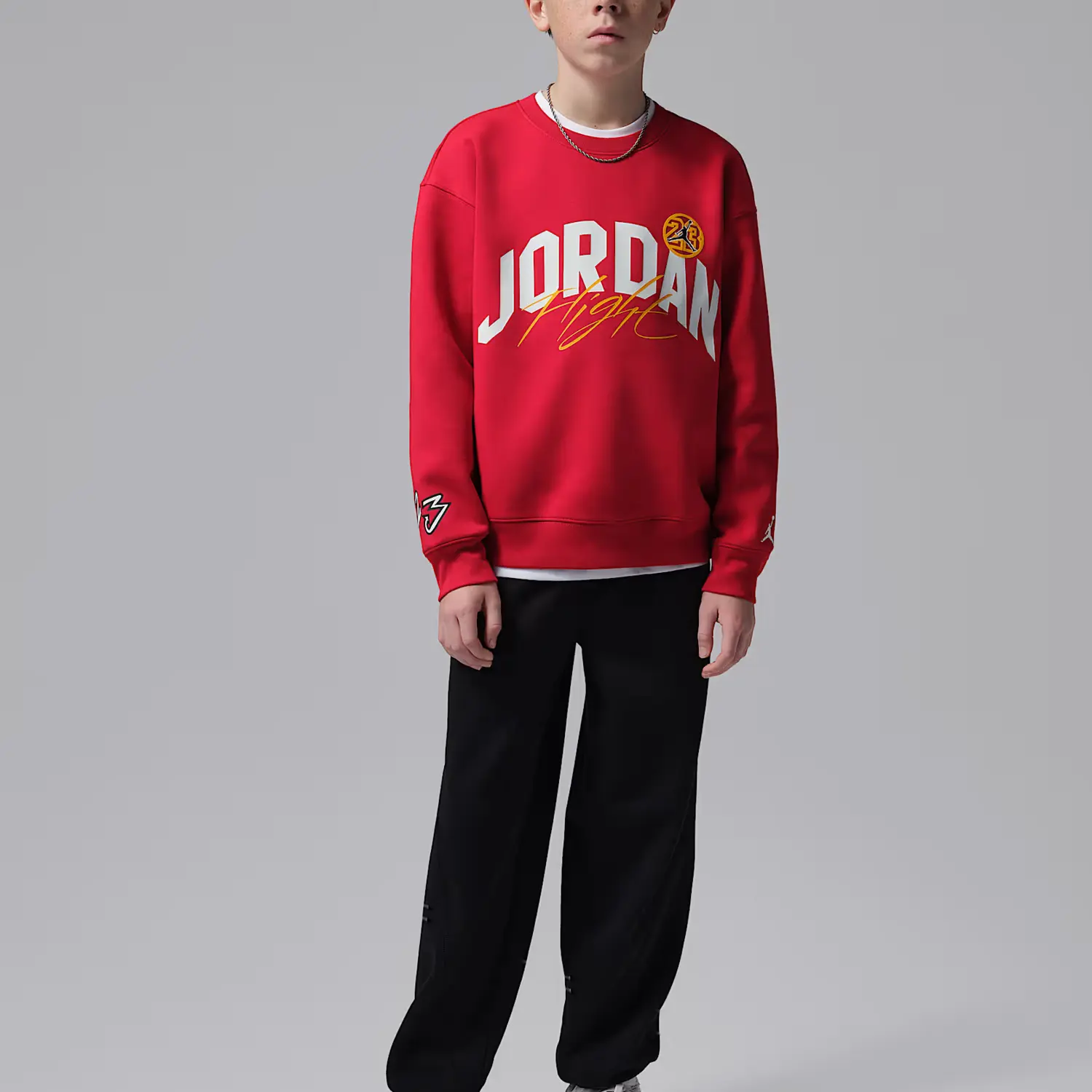 Свитшот FW25 Dynasty Interlock Flight Kids' Jordan, gym красный — фото 3