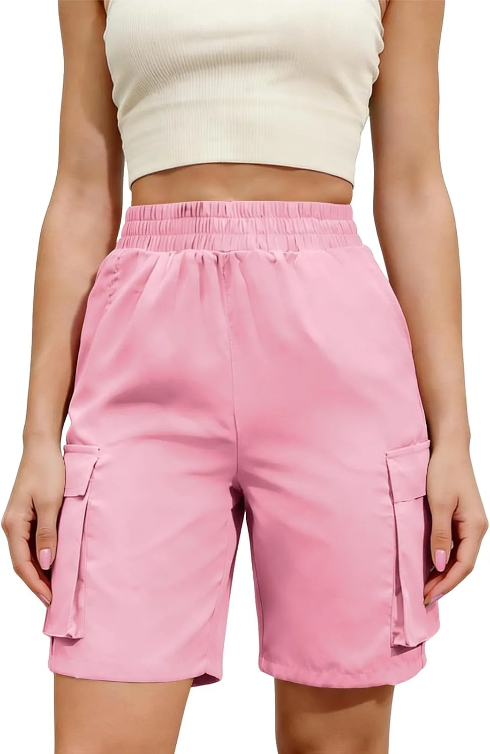 

Женские карго-шорты baggy с эластичным поясом