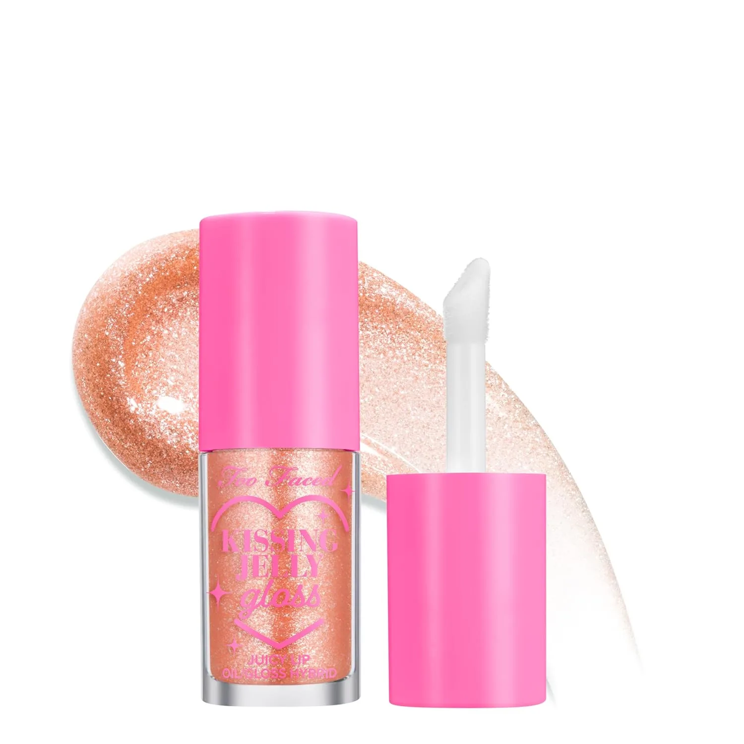 Блеск для губ Too Faced Kissing Jelly Lip Oil Gloss | Увлажняющее масло и блеск для губ, обеспечивающие мгновенное увлажнение и блеск., 02 Cream Soda (Sparkling Champagne)