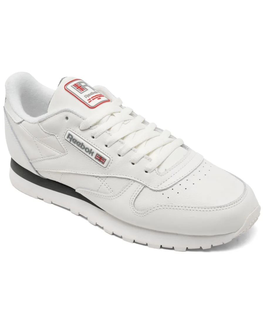 Мужские классические кожаные повседневные кроссовки от Finish Line Reebok, chalk, серый