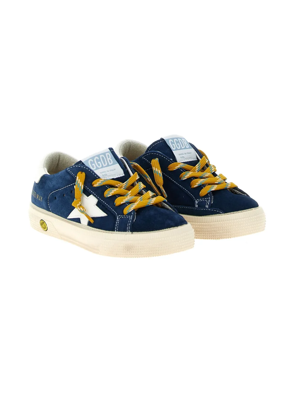 

Замшевые кроссовки May со звездами Golden Goose Kids, синий