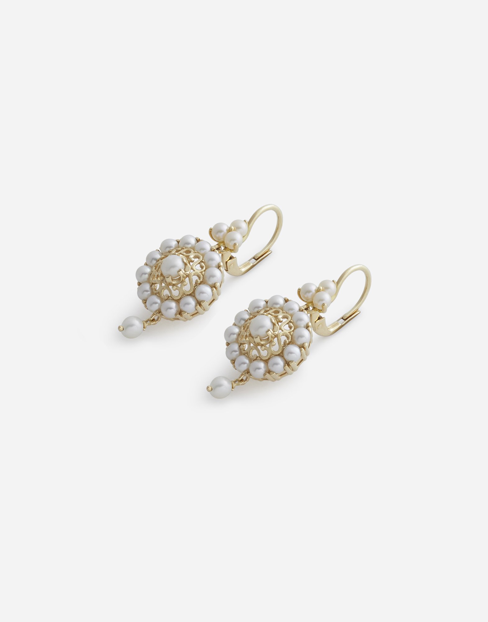 Серьги с жемчугом из желтого золота 18 карат и жемчуга Dolce & Gabbana, золото — фото 2