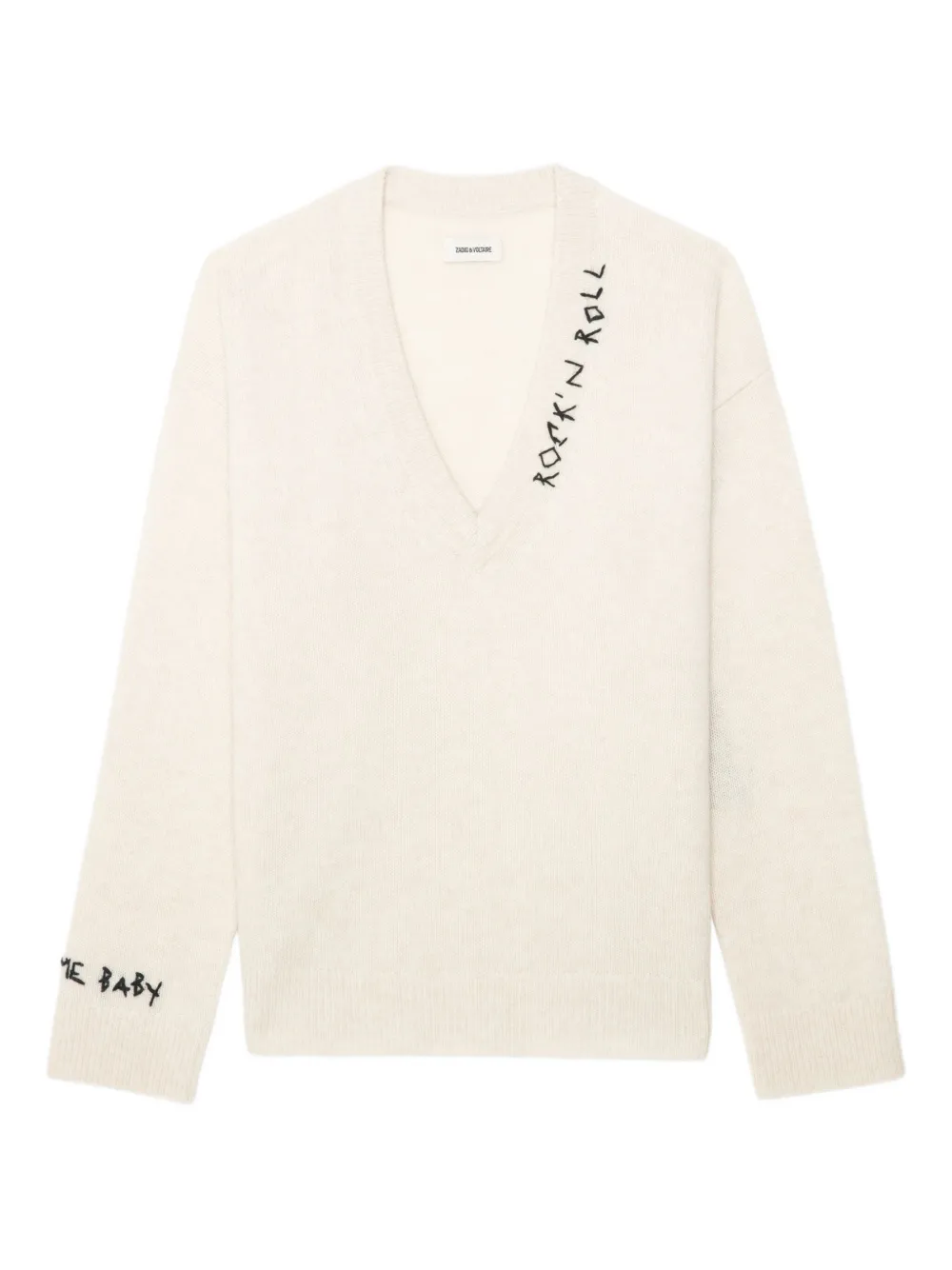 

Джемпер Mikyz из шерсти мериноса с вышивкой Zadig&Voltaire, белый