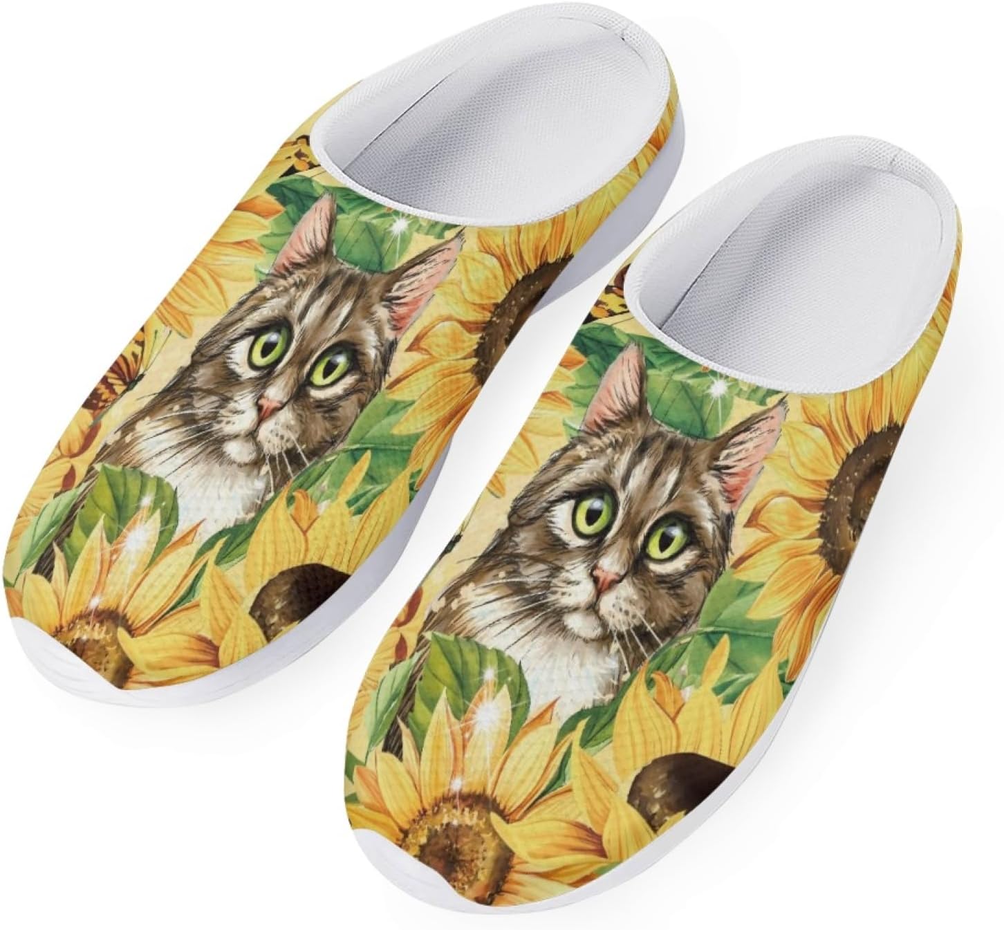 

Сандалии-слипоны Boatee для женщин и мужчин с поддержкой свода стопы, садовая обувь, Sunflower Cat