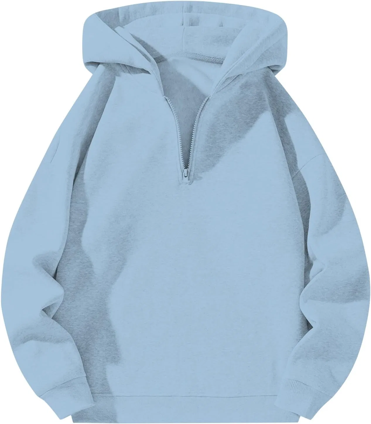 Худи на молнии мужское, хлопок, Light Blue