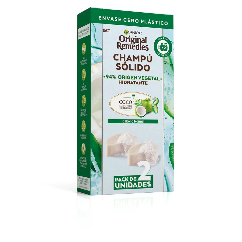

Шампунь Original remedies champú sólido hidratante de coco Garnier, 2 x 60 гр.