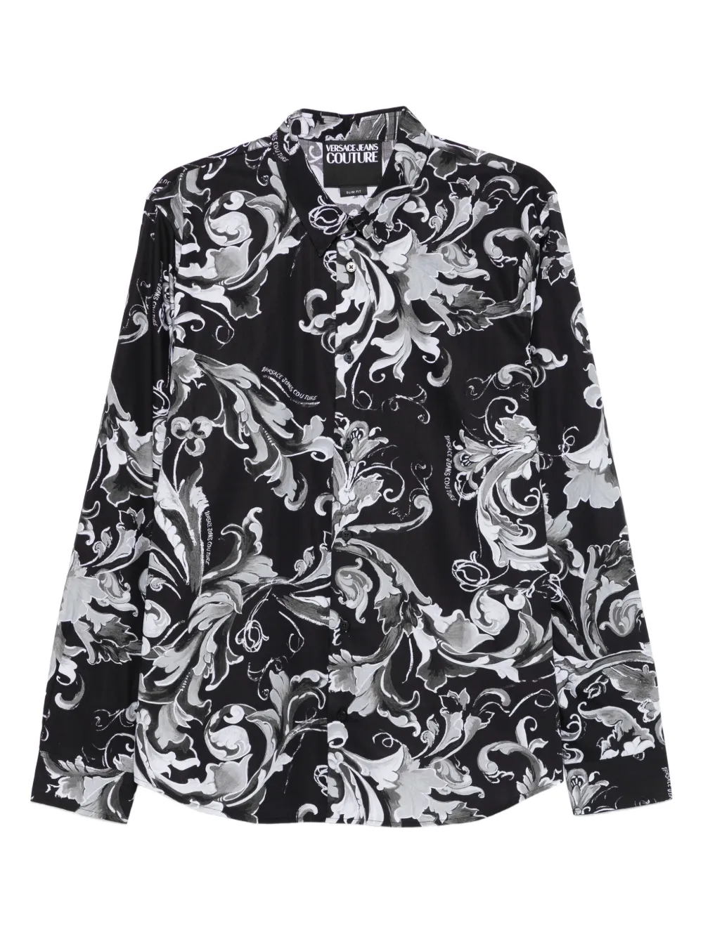 

Рубашка с длинными рукавами и принтом Baroque Versace Jeans Couture, черный