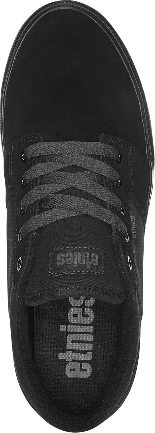 Кроссовки Etnies Barge LS - Классический скейтбордистский стиль, узкий вулканизированный силуэт, массивный бронированный воротник, усиленная вулканизация, амортизация, кроссовки на каждый день, черный — фото 4