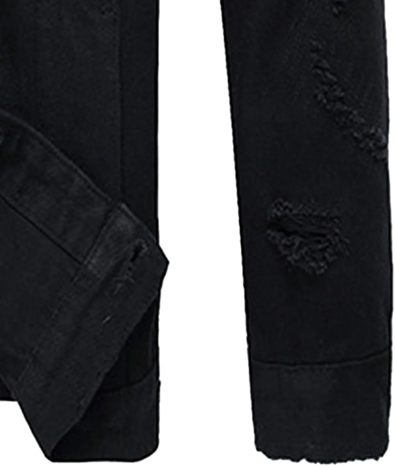 Мужская джинсовая куртка-косуха Slim Fit Flex Jean с пуговицами Generic, черный — фото 3