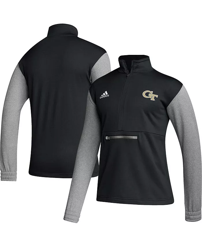 

Мужская черная толстовка Georgia Tech Yellow Jackets Sideline AEROREADY с молнией до середины adidas