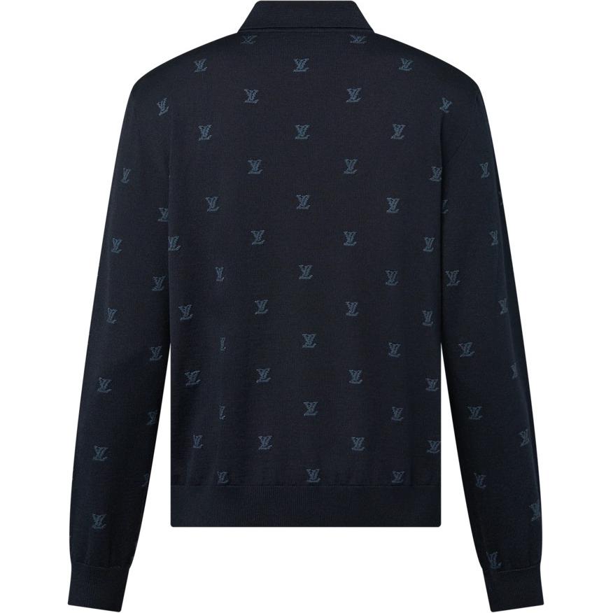Джемпер Lv Wool Silk And Cashmere Blend Long Sleeve Lv Blason Polo LOUIS VUITTON, черный — фото 4