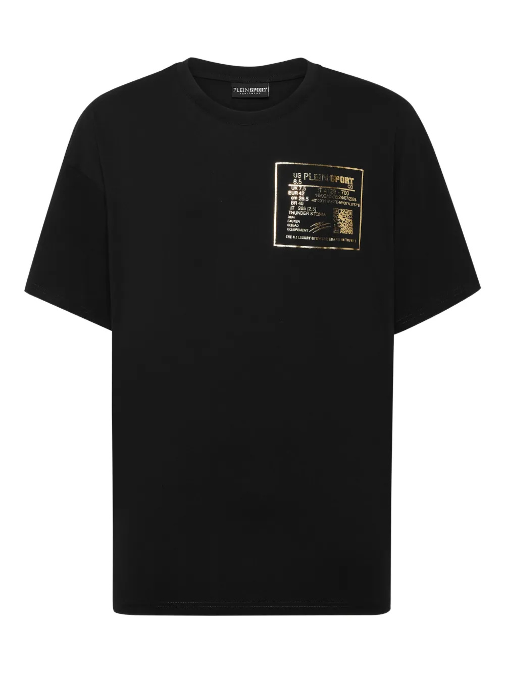 

Футболка из хлопка с золотыми деталями Plein Sport, черный