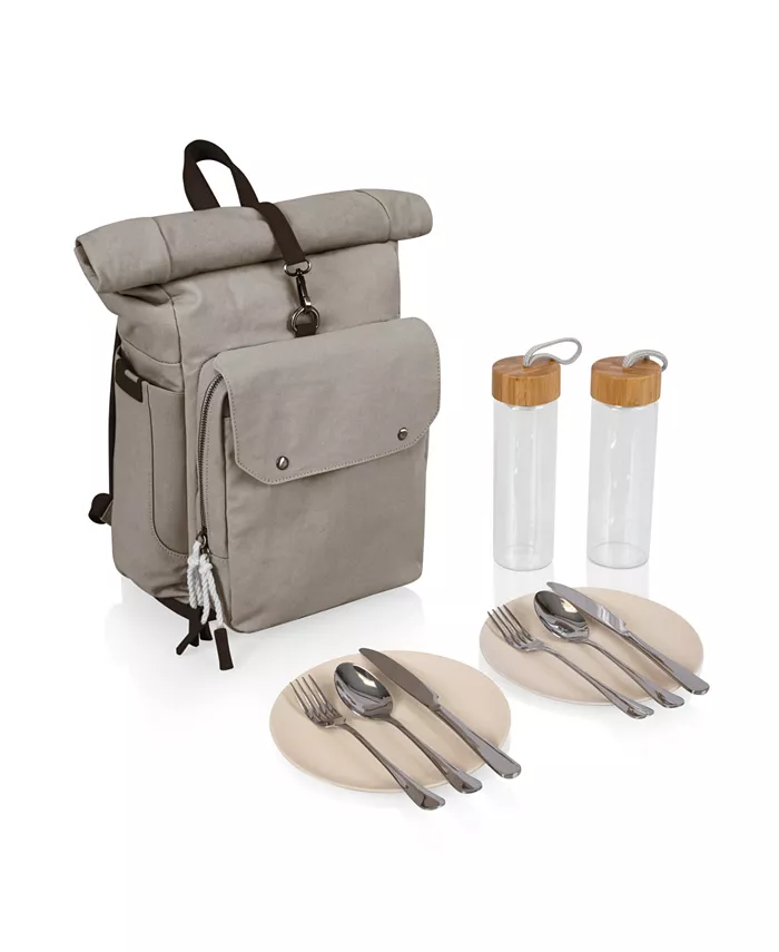 

20-литровый рюкзак-холодильник Carmel Roll Top для пикника Picnic Time, серый