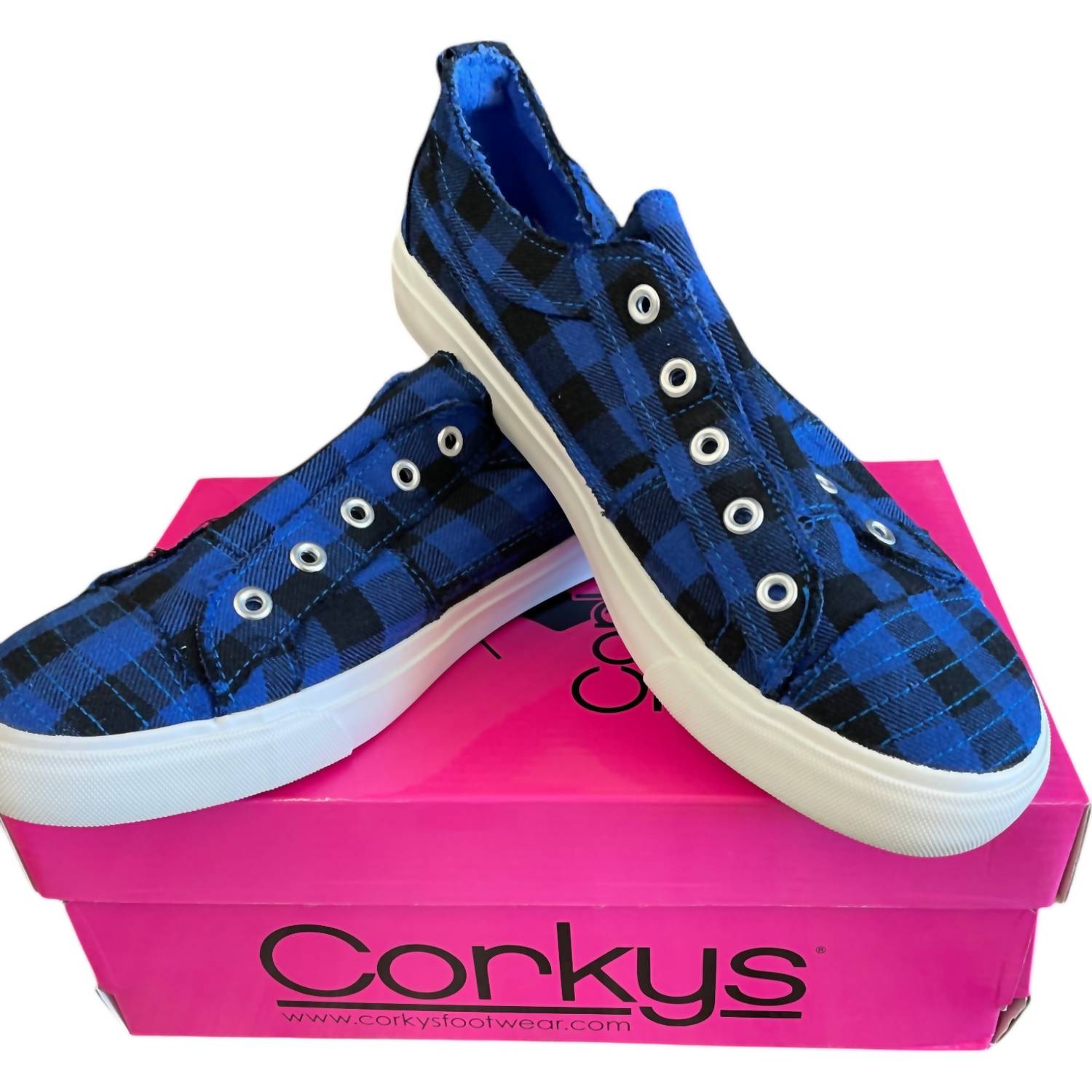 Женские кеды Babalu в синюю клетку Corkys Footwear — фото 2