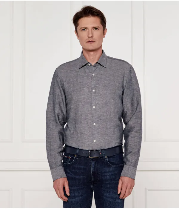 Льняная рубашка c-hal-kent-c3-223 Casual fit Boss, серый — фото 3