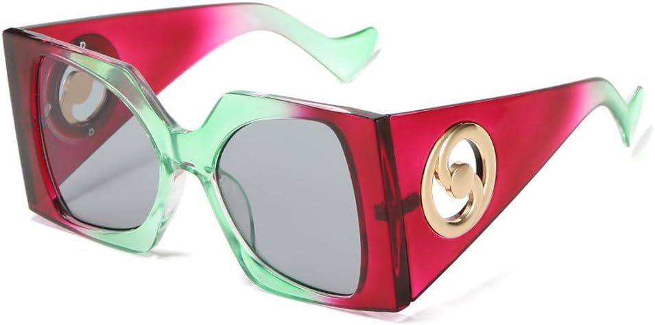 

Ретро солнцезащитные очки для женщин и мужчин, дорожные солнцезащитные очки, женские солнцезащитные очки с защитой от УФ-излучения UV400, мужские очки класса люкс TKKTLLT, Green Red