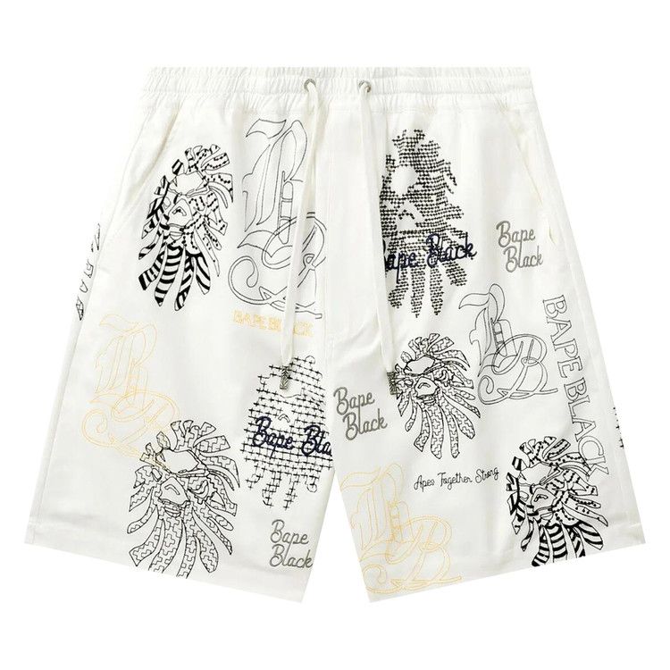 

Шорты BAPE Black Bape Graphic Stitch Shorts, White