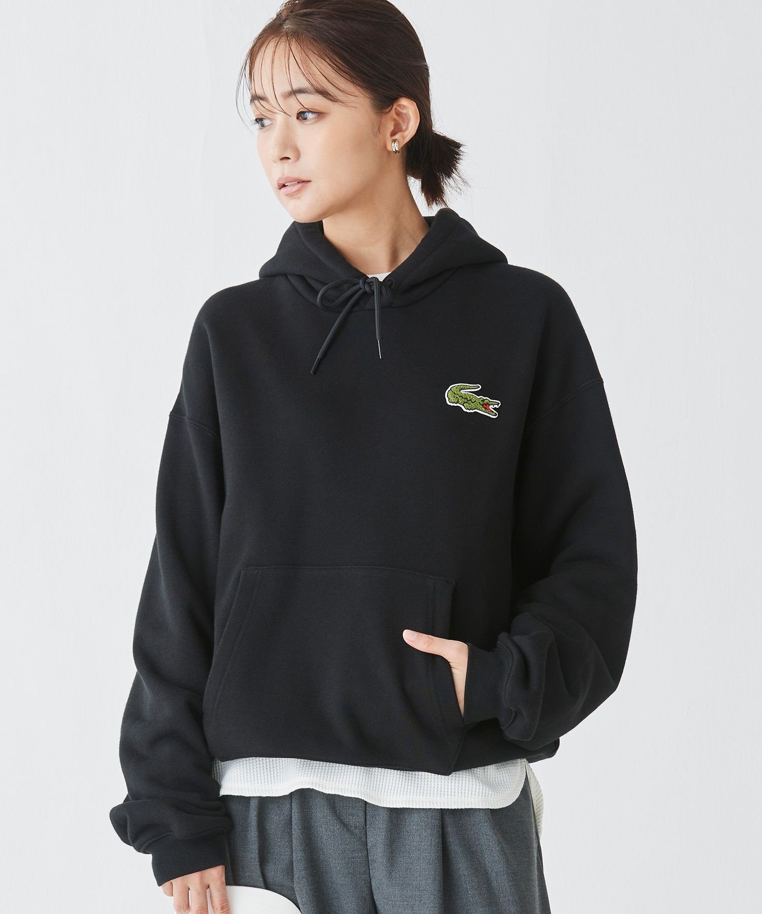Толстовка/худи свободного кроя Essential LACOSTE, Black