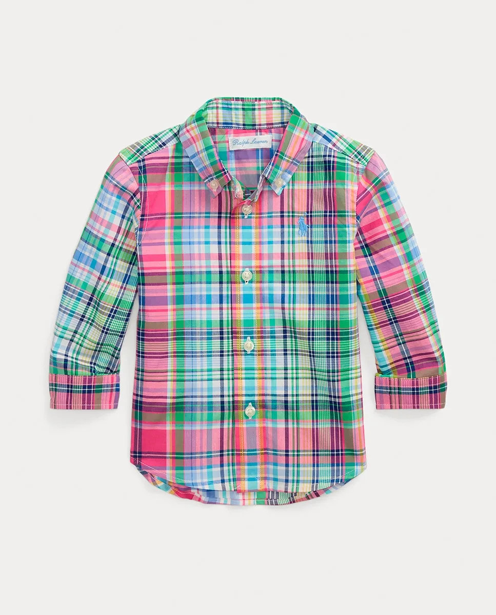 

Детская рубашка из хлопка с длинным рукавом Polo Ralph Lauren, многоцветный