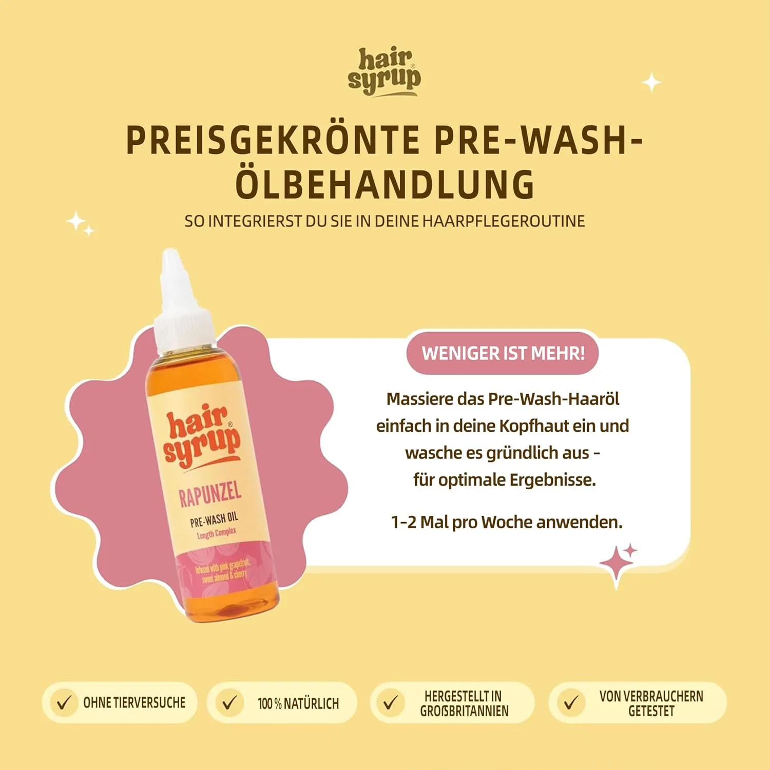 Масло для волос Hair Syrup Rapunzel Pre-Wash с розовым грейпфрутом, 300 мл Hair Syrup — фото 4