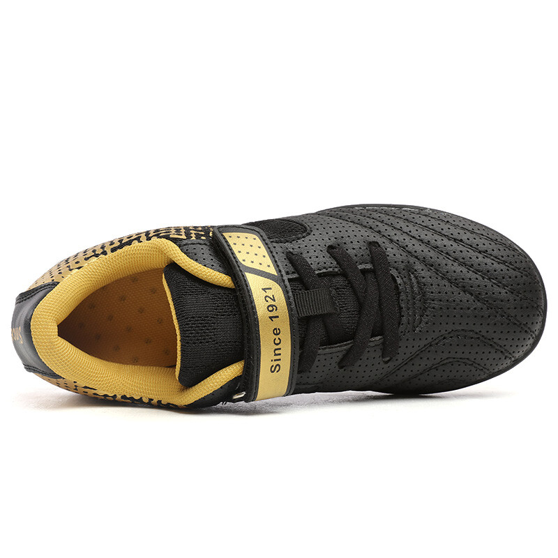 Детские футбольные бутсы Kids Low-top White Binary, черный/золотой — фото 3