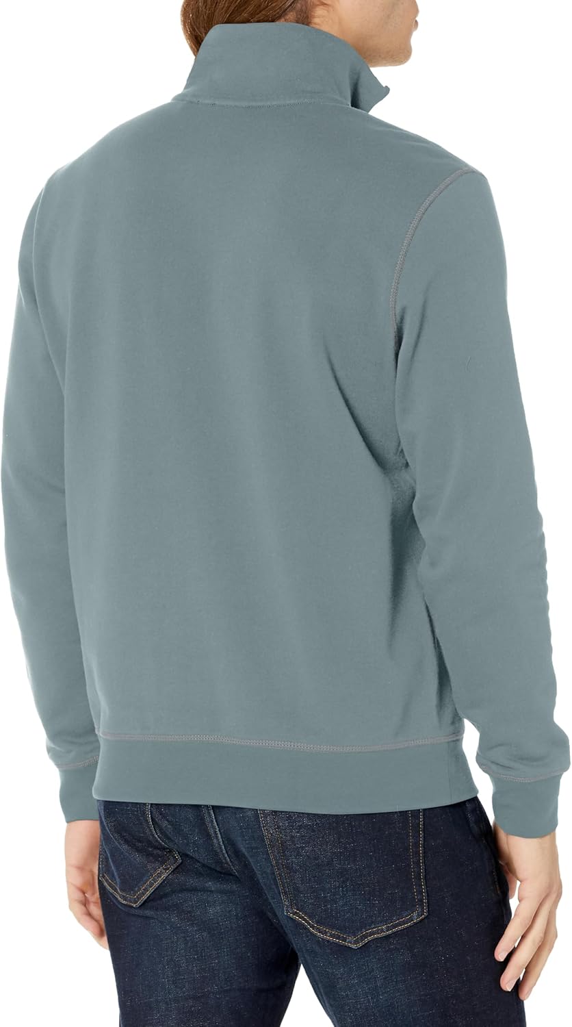 Толстовка BOSS Patch Logo French Terry Quarter Zip Cotton Sweatshirt, Goblin Green — фото 2