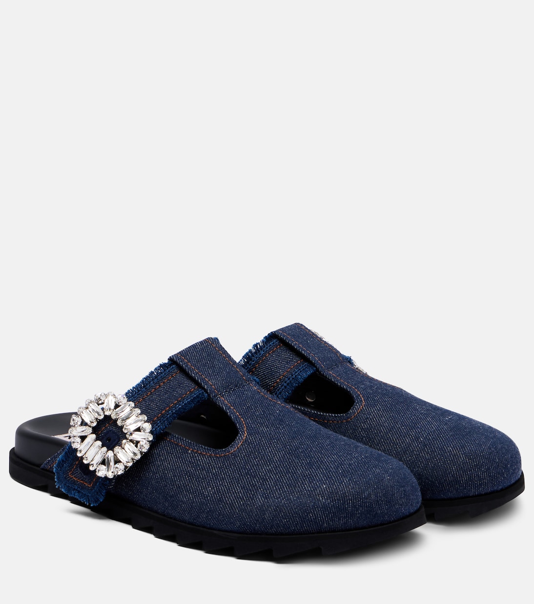 Slidy Viv' джинсовые мюли с декором Roger Vivier, Galassia