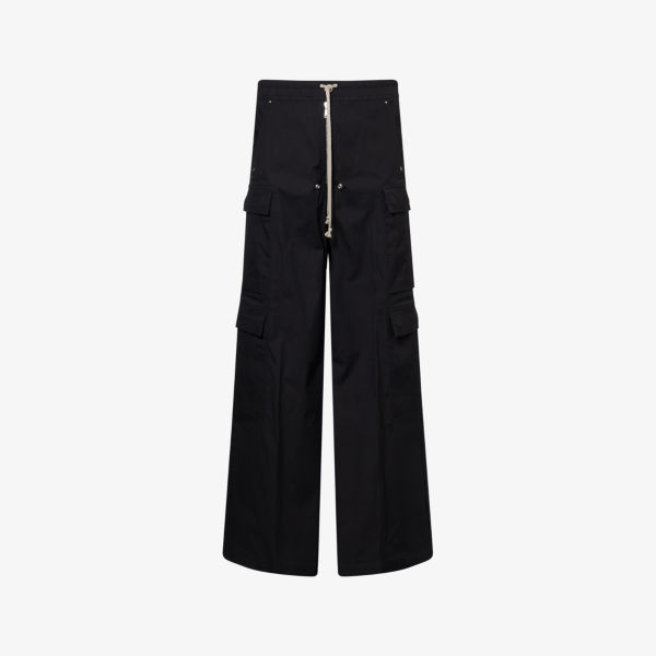 

Брюки Rick Owens Cargobelas расклешенные из стрейч-хлопка, черный