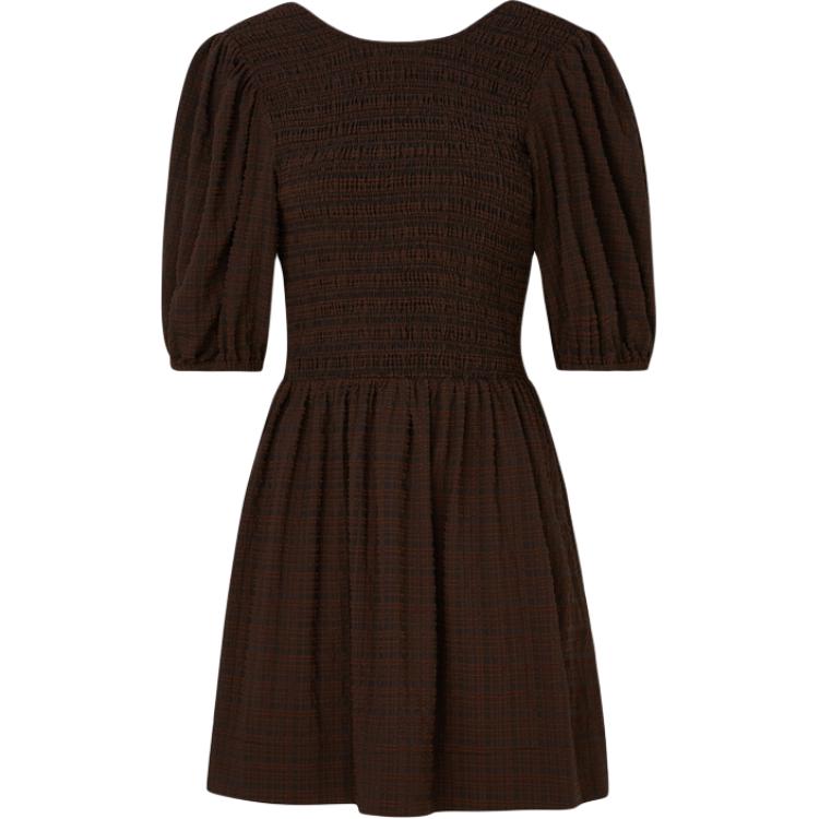 

Женское платье с коротким рукавом GANNI, темно-коричневый