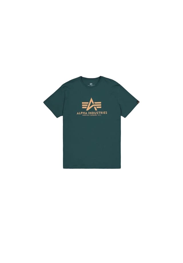 

Футболка базовая рубашка с коротким рукавом Alpha Industries, зеленый