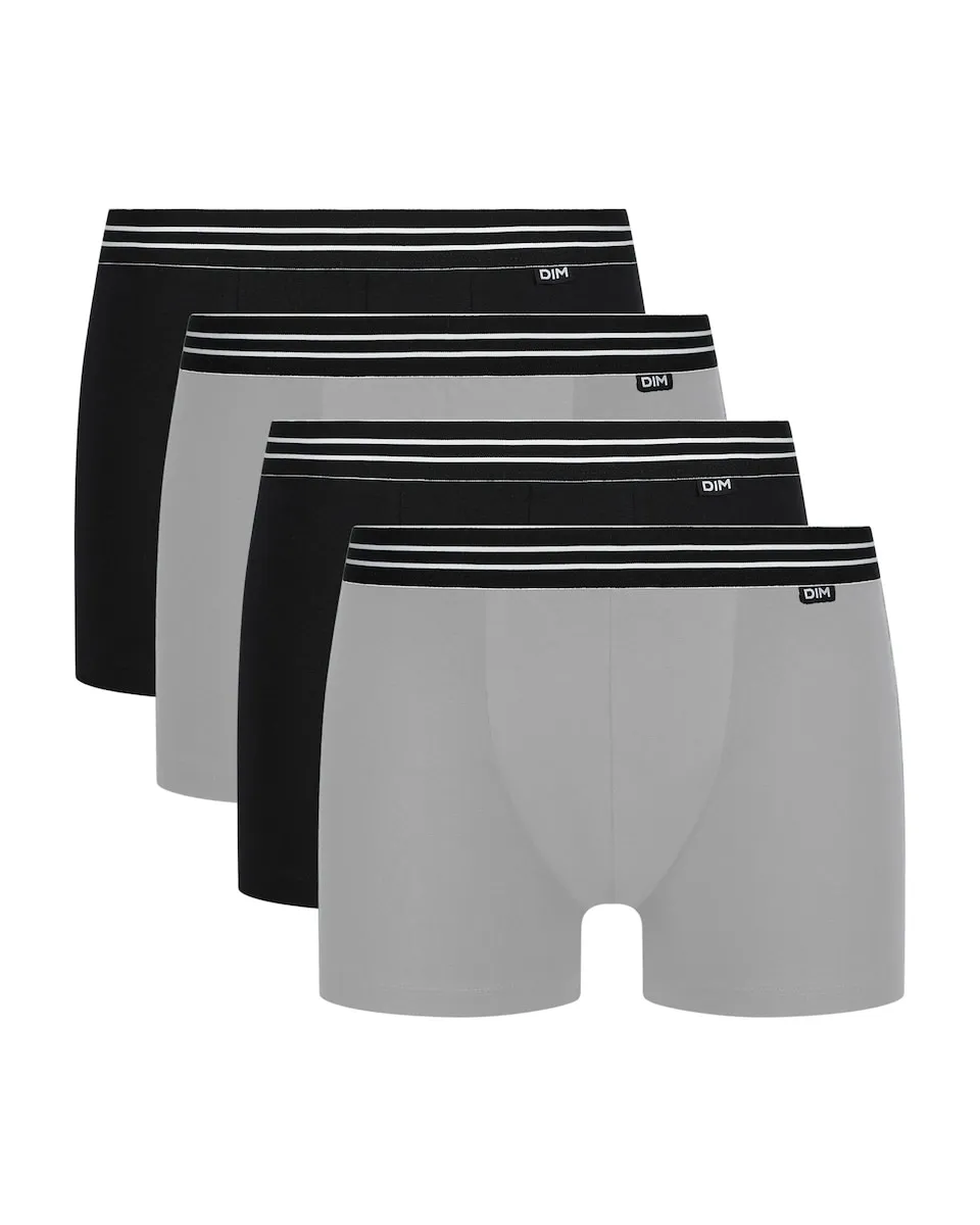 

Набор из четырех боксеров из эластичного хлопка с незаметным поясом в разных цветах EcoDIM Dim