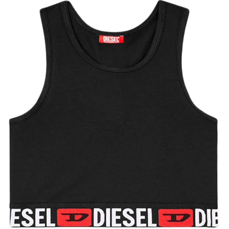 Кроп-топ с логотипом под грудью DIESEL, черный