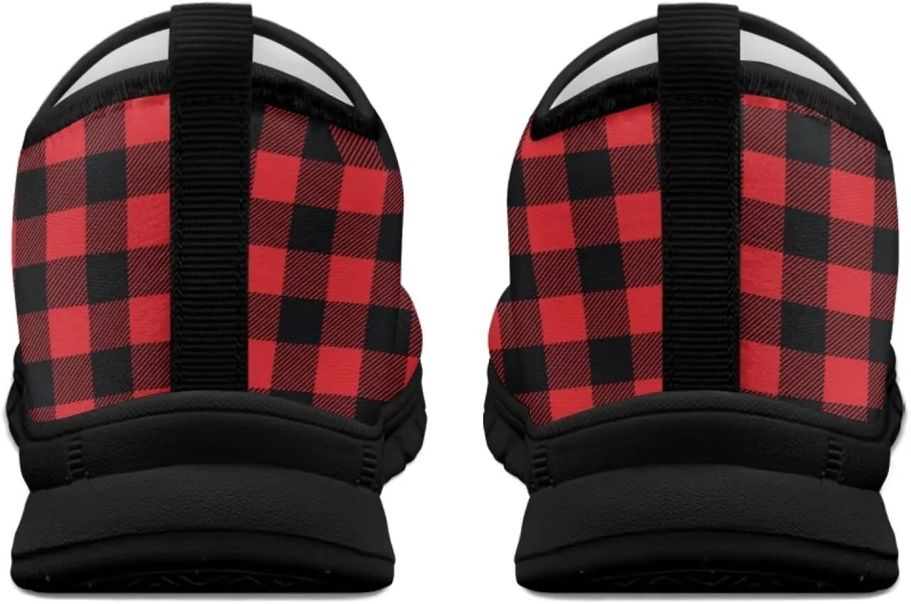 Женские кроссовки Howilath Slip on, дышащие повседневные лоферы для бега, удобная обувь без шнурков с противоскользящей подошвой, красный — фото 4
