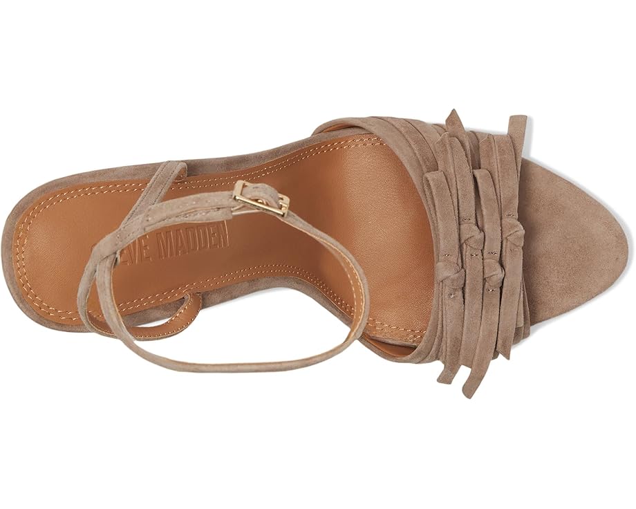 Женские босоножки Steve Madden Porsha замшевые на каблуке, бежевый — фото 2