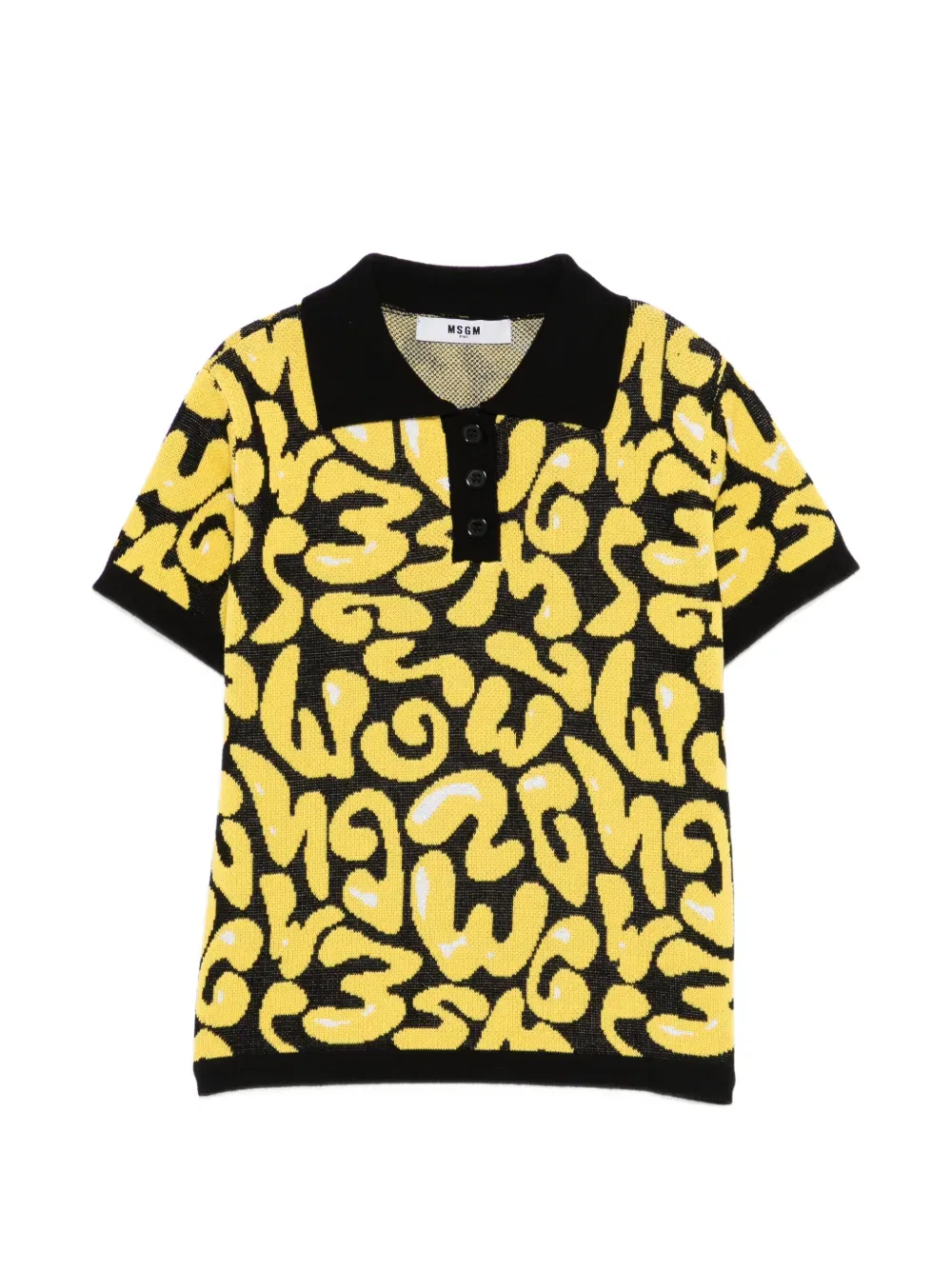 Поло с принтом Msgm Kids, желтый