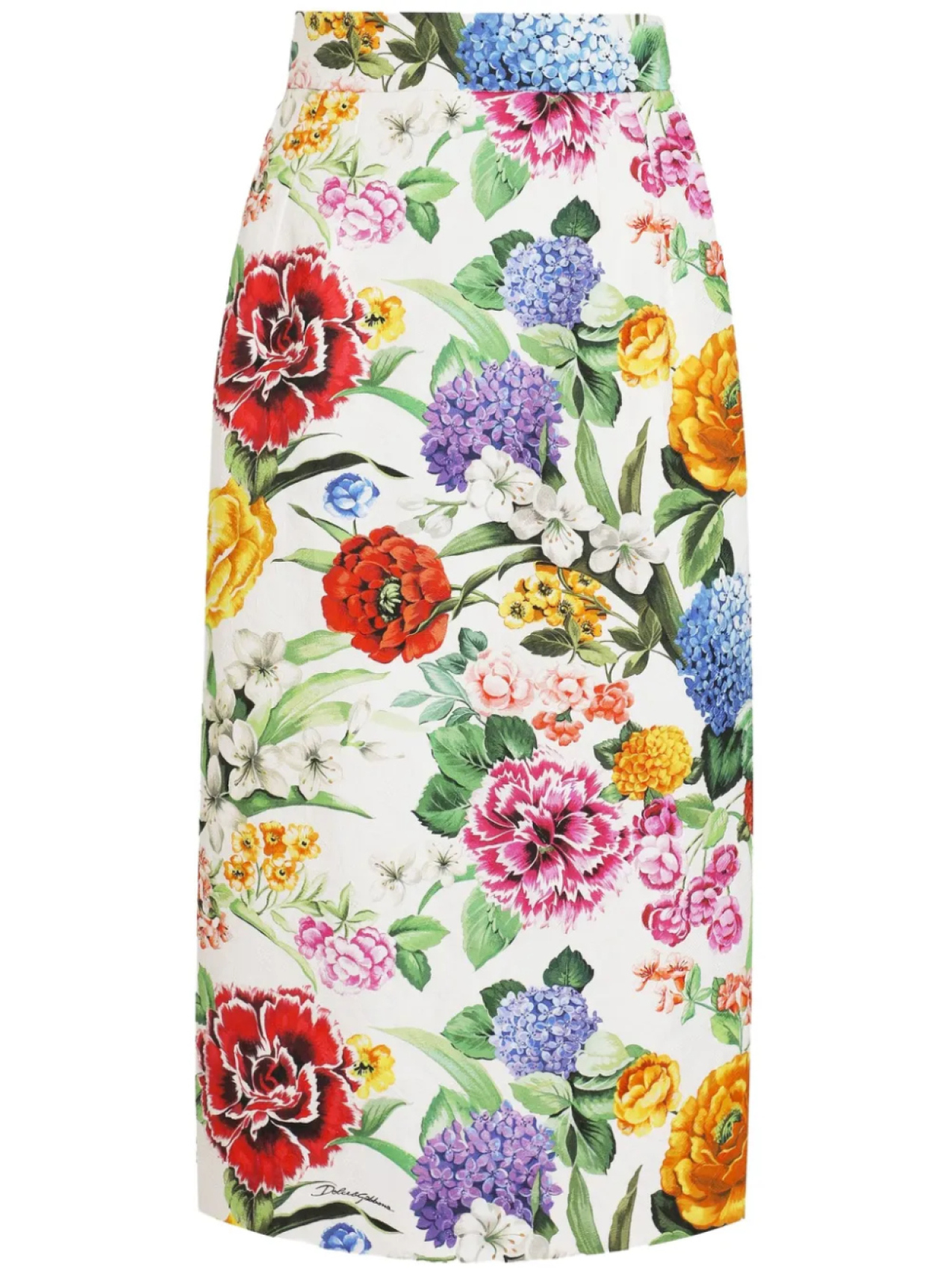

Dolce & Gabbana юбка миди с цветочным принтом, белый