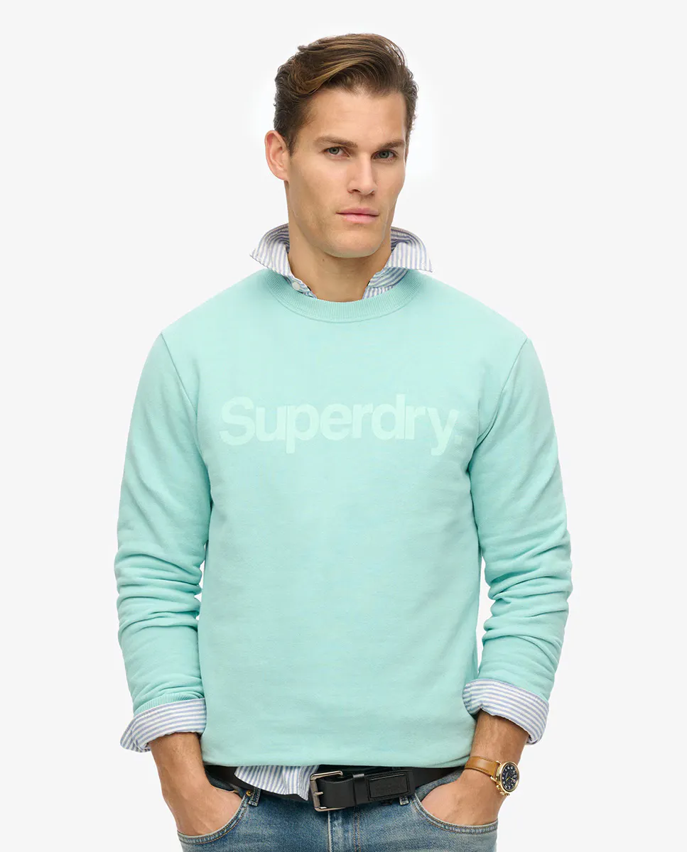 

Мужская толстовка с круглым вырезом логотип город Superdry, зеленый