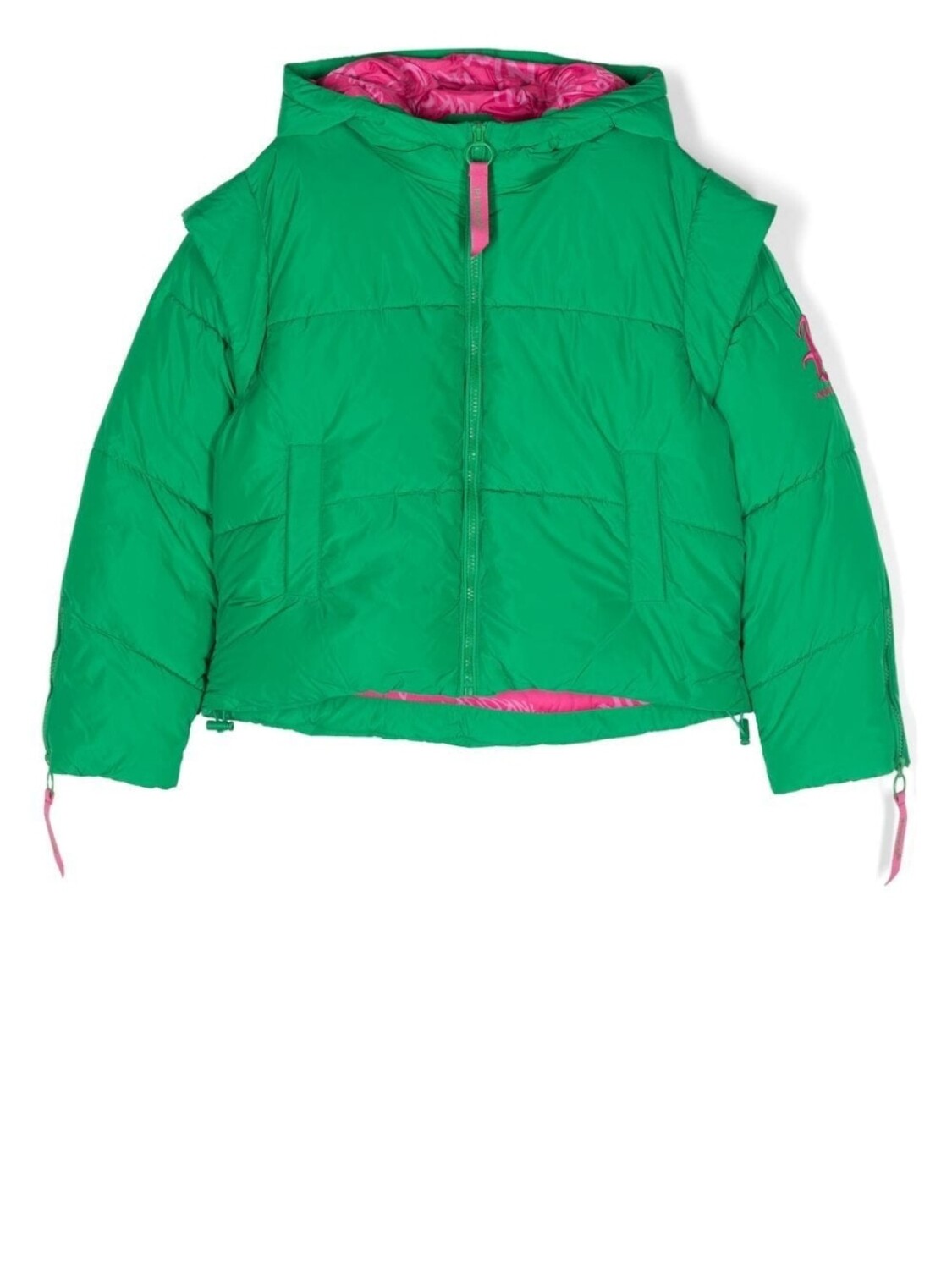 

Pinko Kids пуховик с вышитым логотипом, зеленый