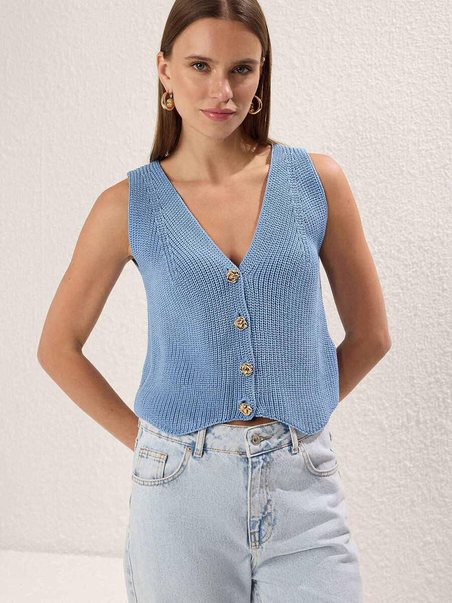 

Вязаный жилет Trendyol, цвет Opal