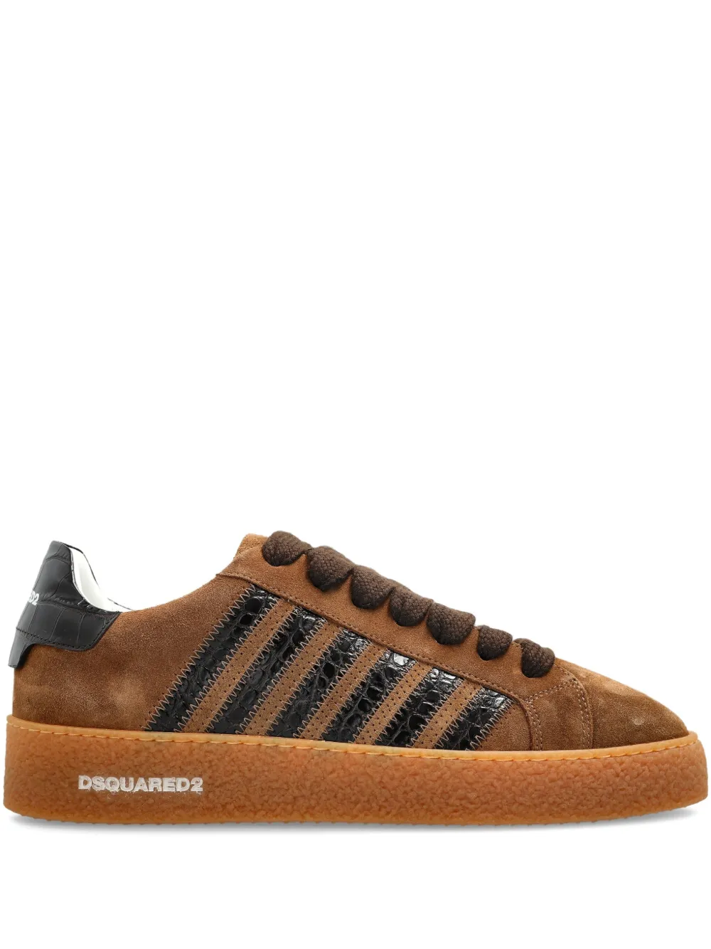 

Кроссовки Rapper's Delight из замши и кожи в полоску DSQUARED2, коричневый