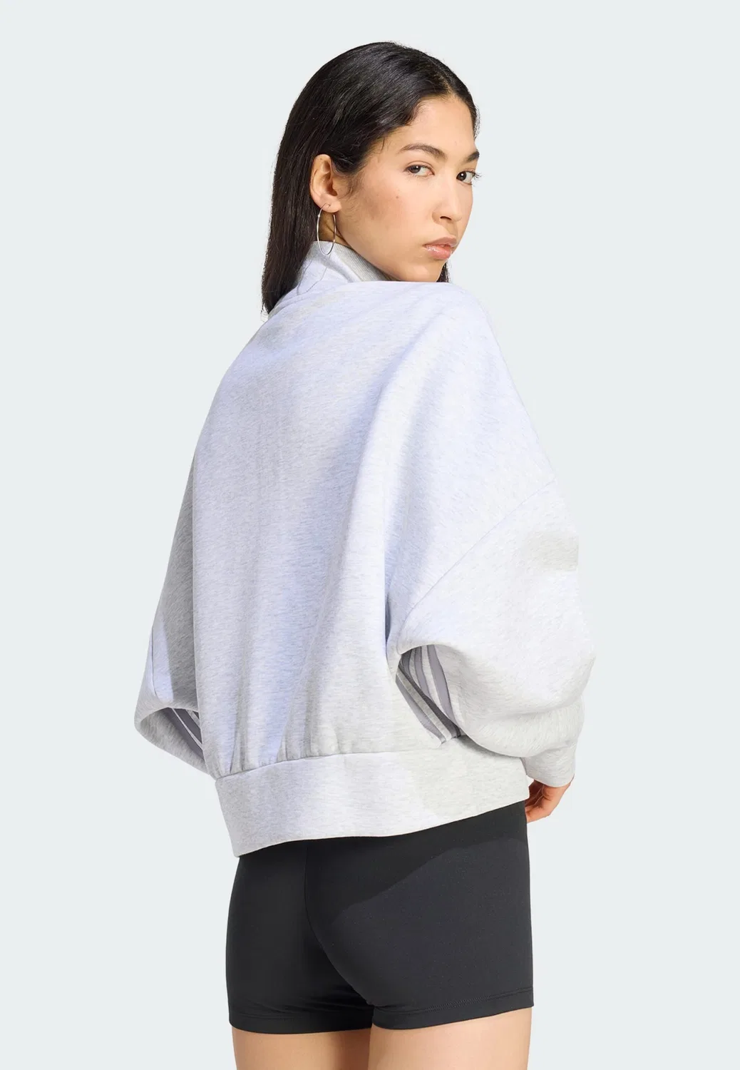 Худи на молнии Adidas Originals Spacer светло-серого цвета — фото 3