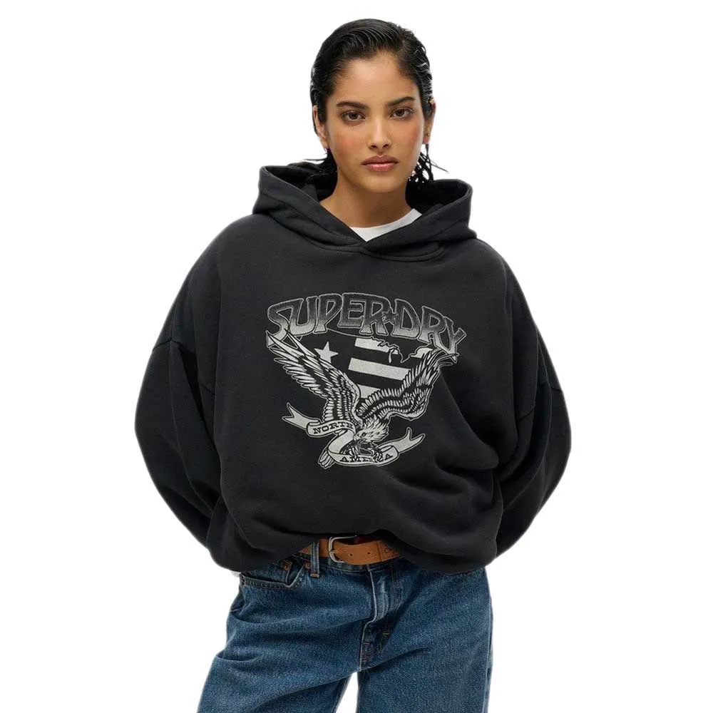 

Худи Superdry Lo-Fi Oversized, черный