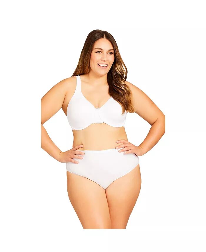 

Женские трусы-брифы Plus Size Comfort Hi Cut AVENUE, белый
